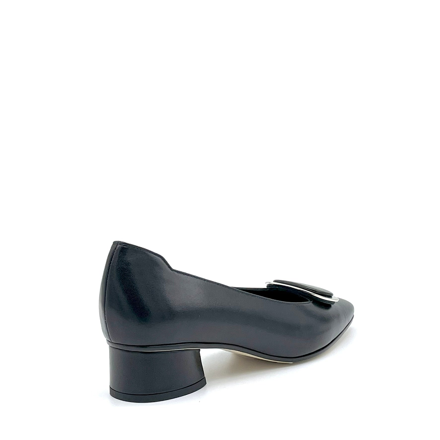 Elata 26210 escarpins cuir noir acier talon 3,5 cm