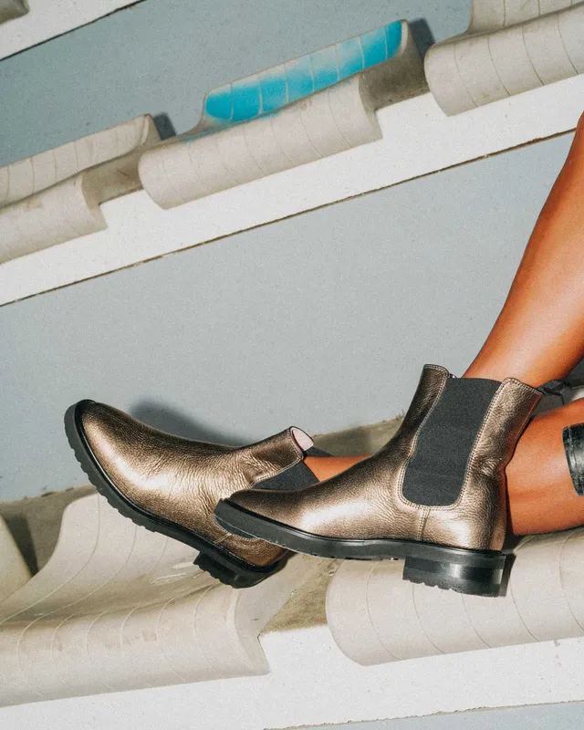 Coralie Masson Garance chelsea boots cuir bronze talon 5 cm