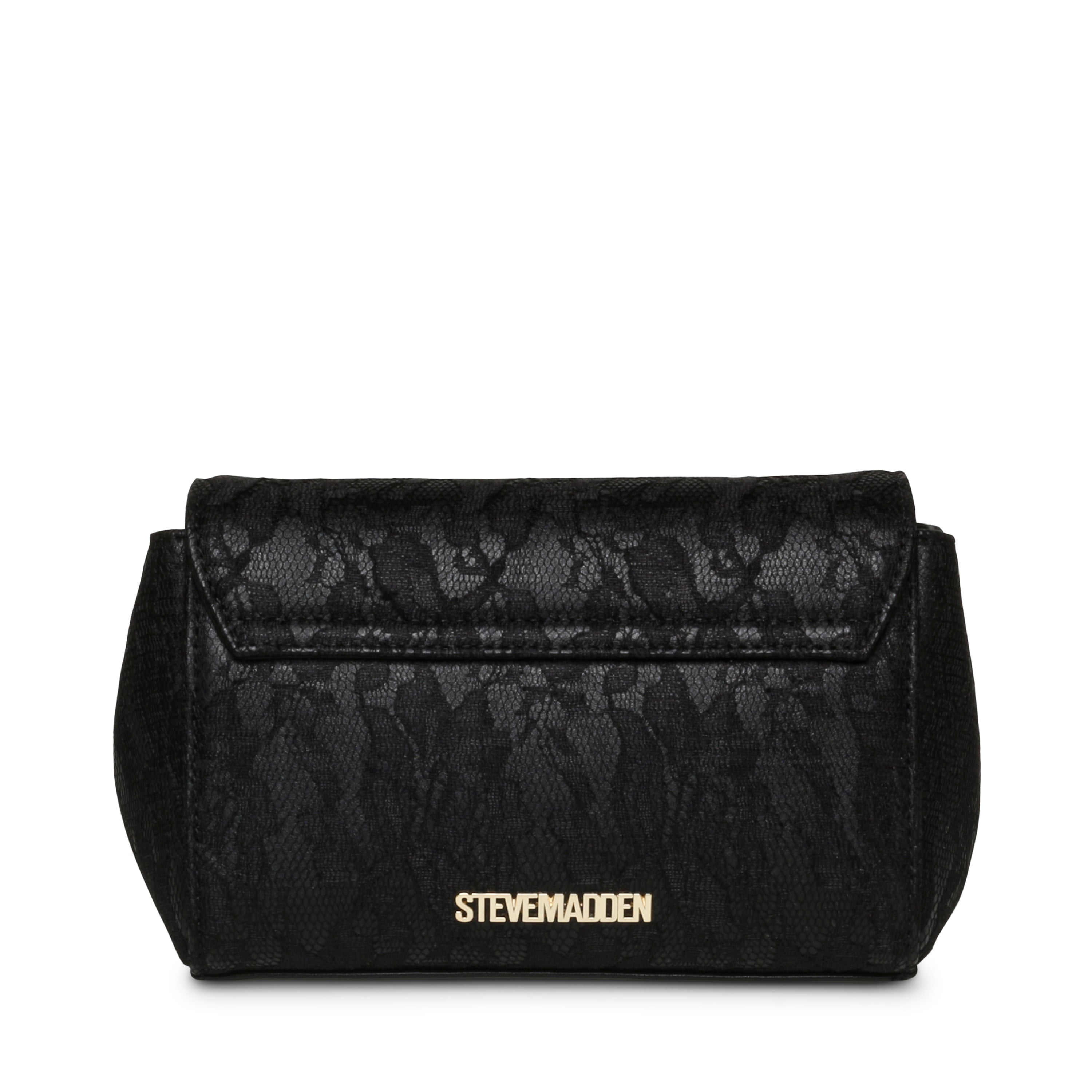 Steve Madden Bnylah sac bandoulière noir or rabat