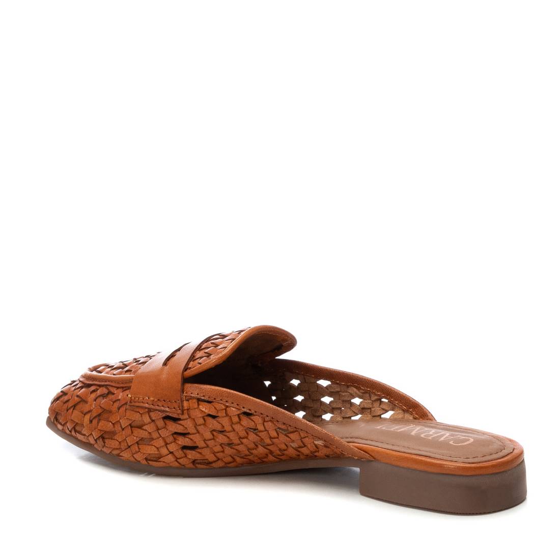 Carmela 16241101 mule cuir camel tressée