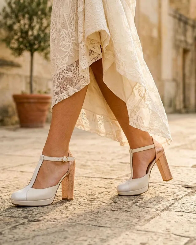 Dessine Moi Un Soulier Salomé cuir blanc cassé ivoire 38