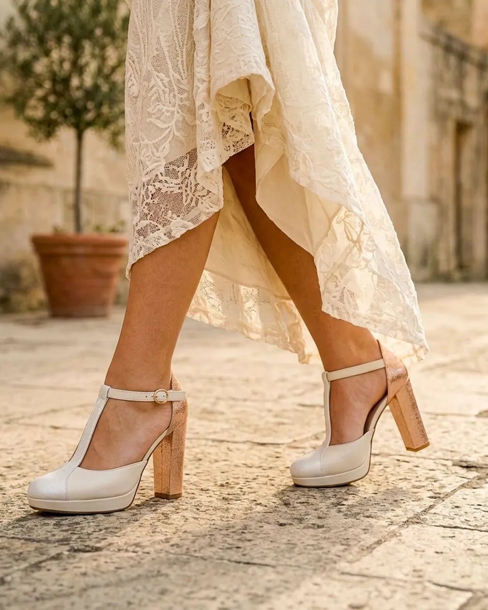 Dessine Moi Un Soulier Salomé cuir blanc cassé ivoire 38