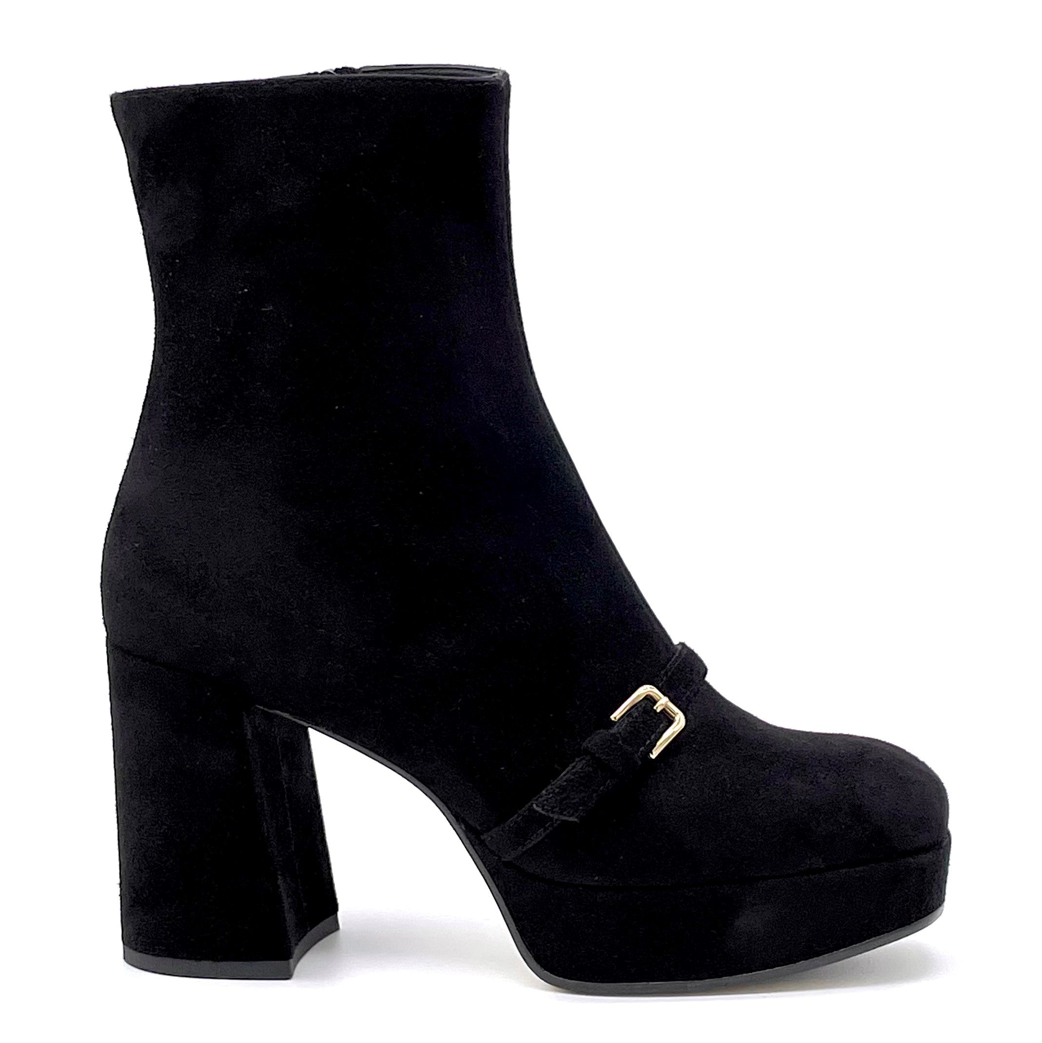Elata 51510 bottines suède noir talon 9 cm