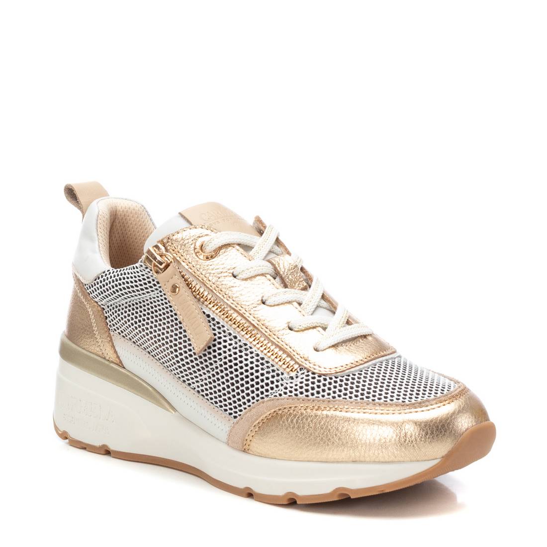 Carmela 16228302 baskets femme or cuir plat