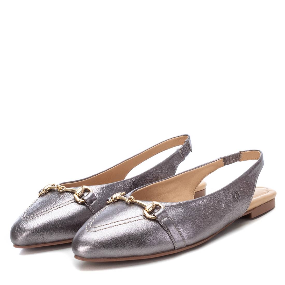 Carmela 16073305 ballerine femme gris cuir plat
