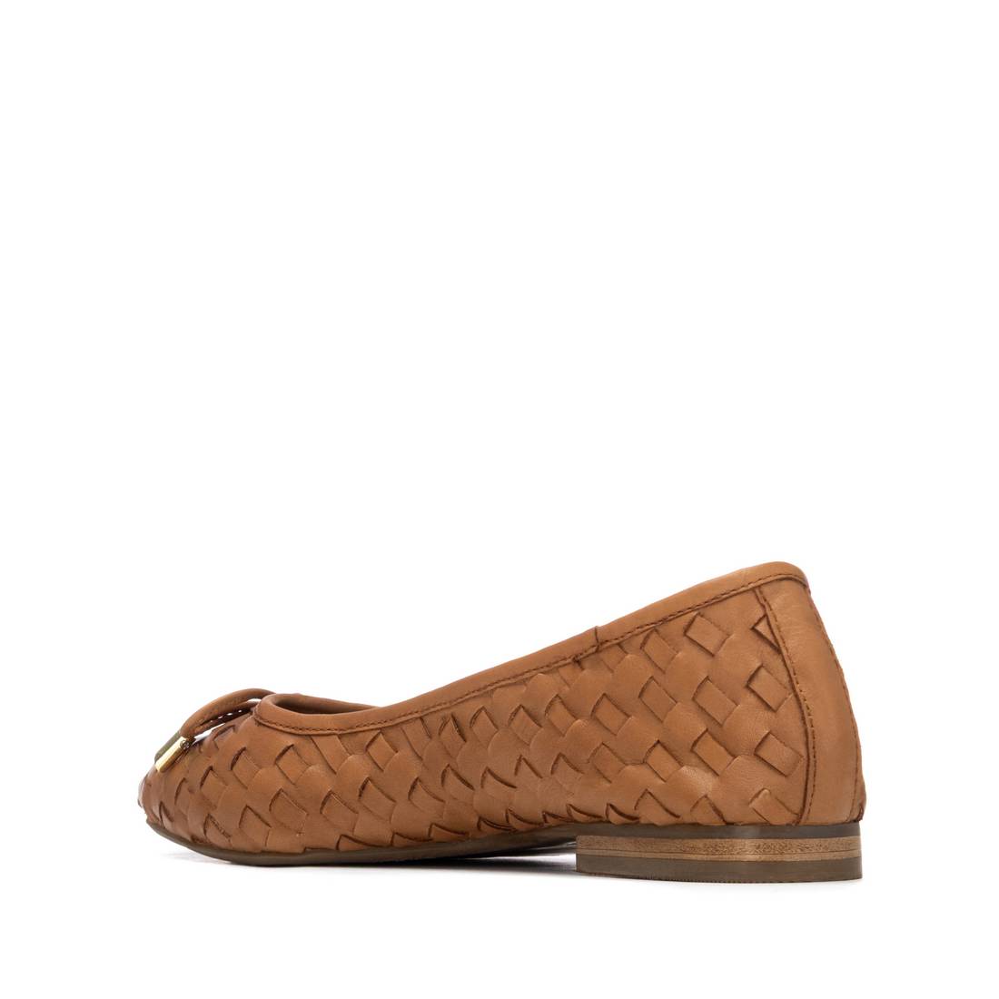 Carmela 16300102 ballerine femme camel cuir tressé plat