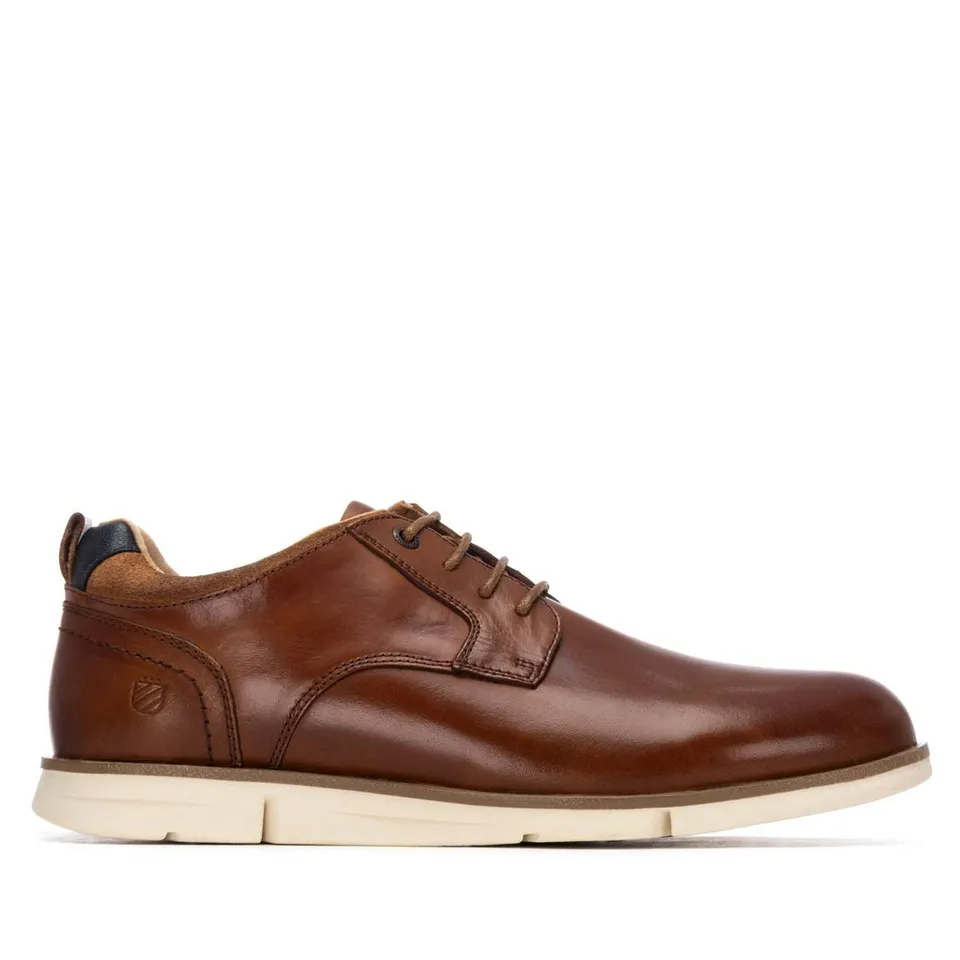 Carmela 16390901 derby cuir camel plat
