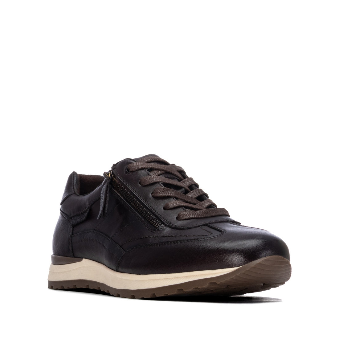 Carmela 16420802 baskets homme cuir marron zippées