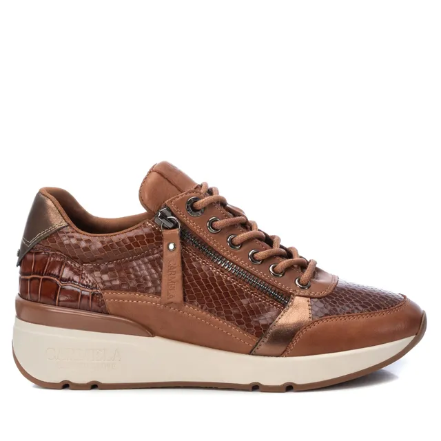 Carmela 16018202 basket cuir marron femme lacet
