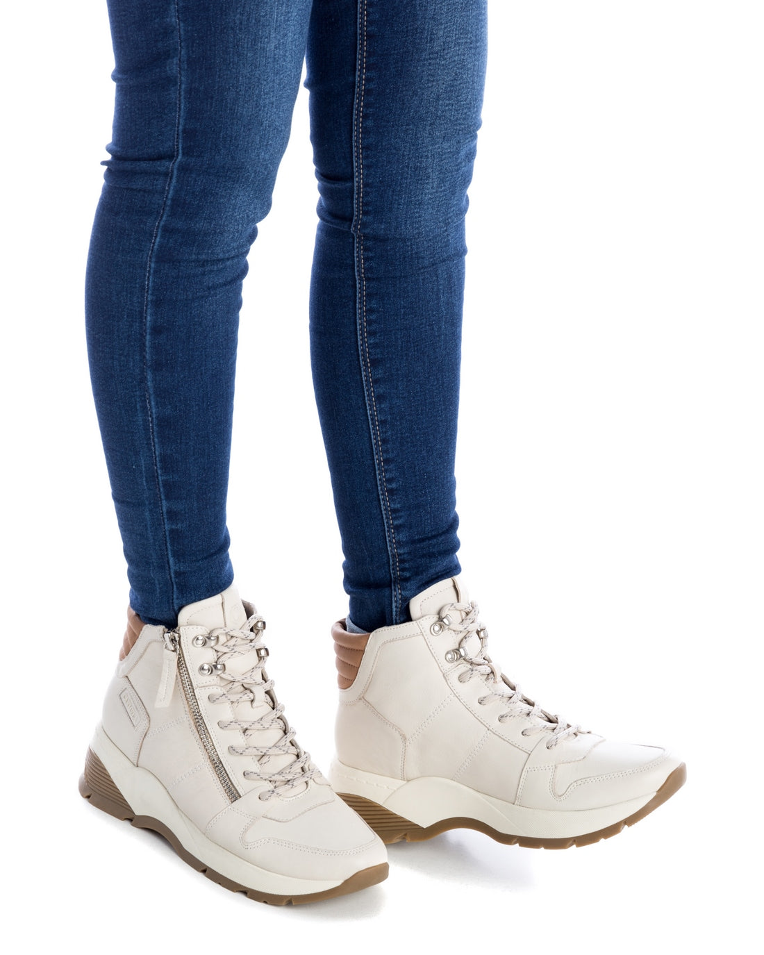 Carmela 16022102 Basket Bottine Femme Cuir Blanc