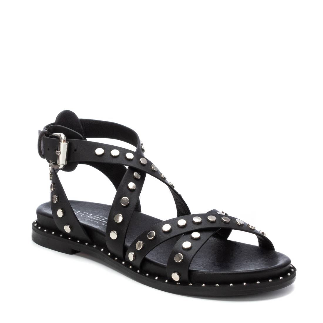 Carmela 16239301 sandales femme noir cuir clous