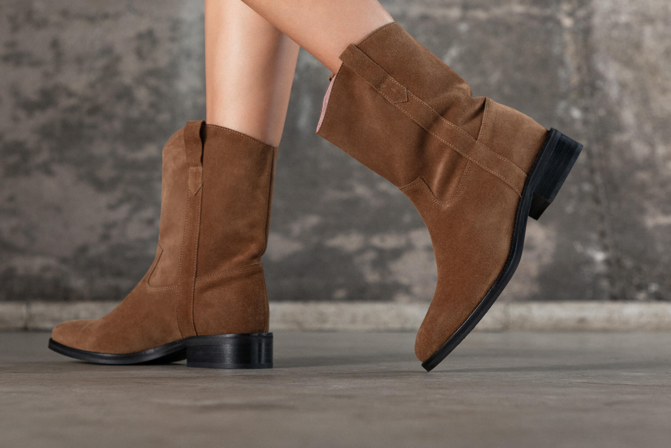 Coralie Masson Lucky bottes cuir camel 3,5 cm
