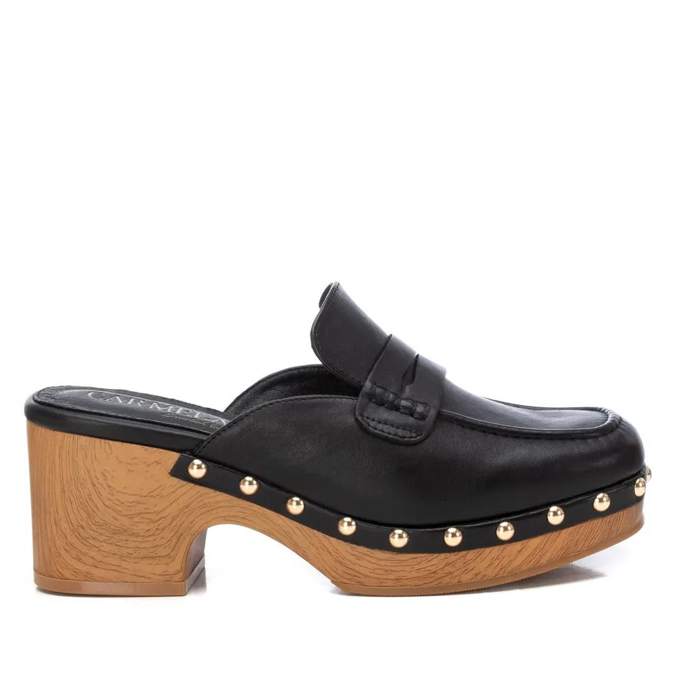 Carmela 16147701 sabots cuir noir talon 7 cm