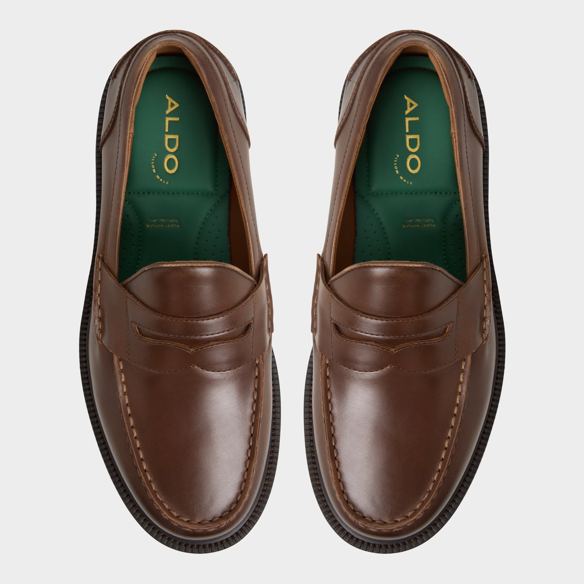 Aldo Buckley mocassins cuir marron penny homme