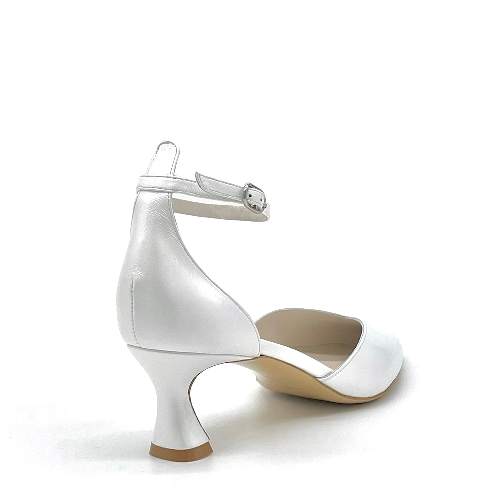 ELATA S2439 escarpins mariée blancs cuir perlé