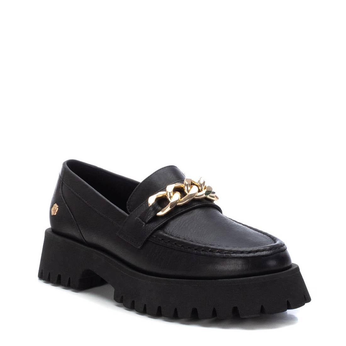 Carmela 16097505 mocassin cuir noir plat femme