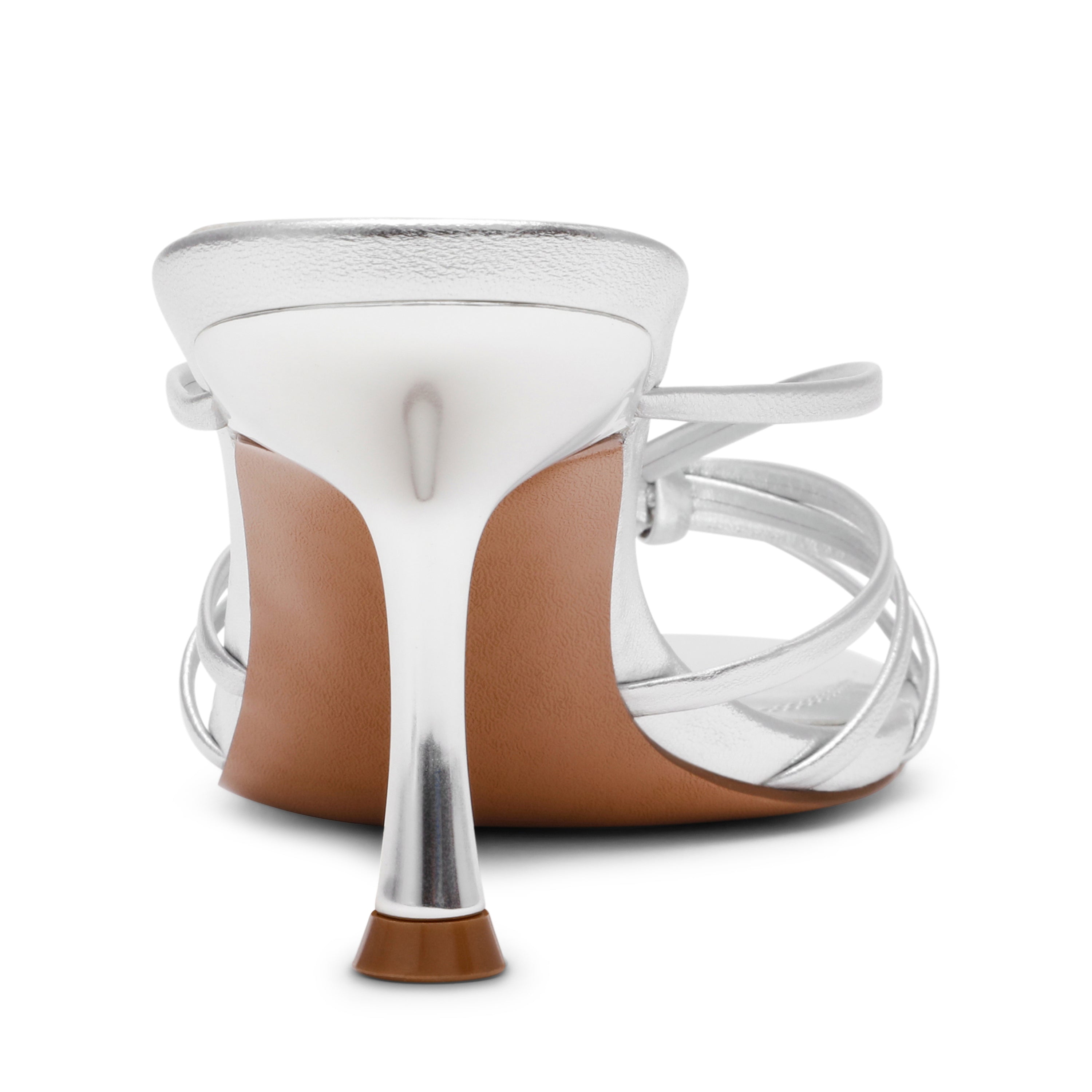 Steve Madden Edna sandale cuir argenté talon 8 cm