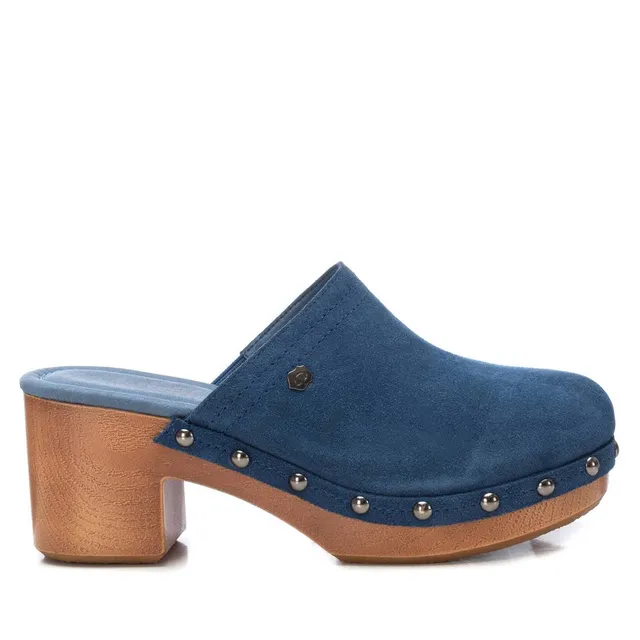 Carmela 16046110 sabot bleu cuir talon 7 cm