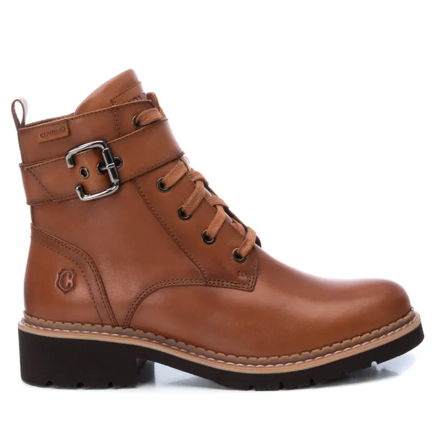 Carmela 16004702 bottines cuir marron style militaire