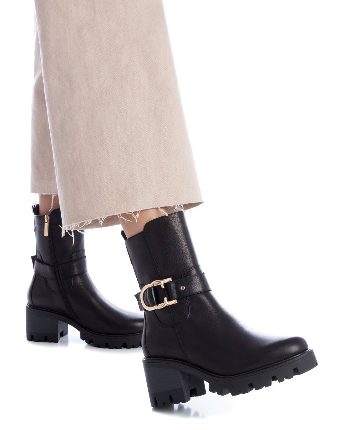 Carmela 16107402 bottine cuir noir talon 7 cm