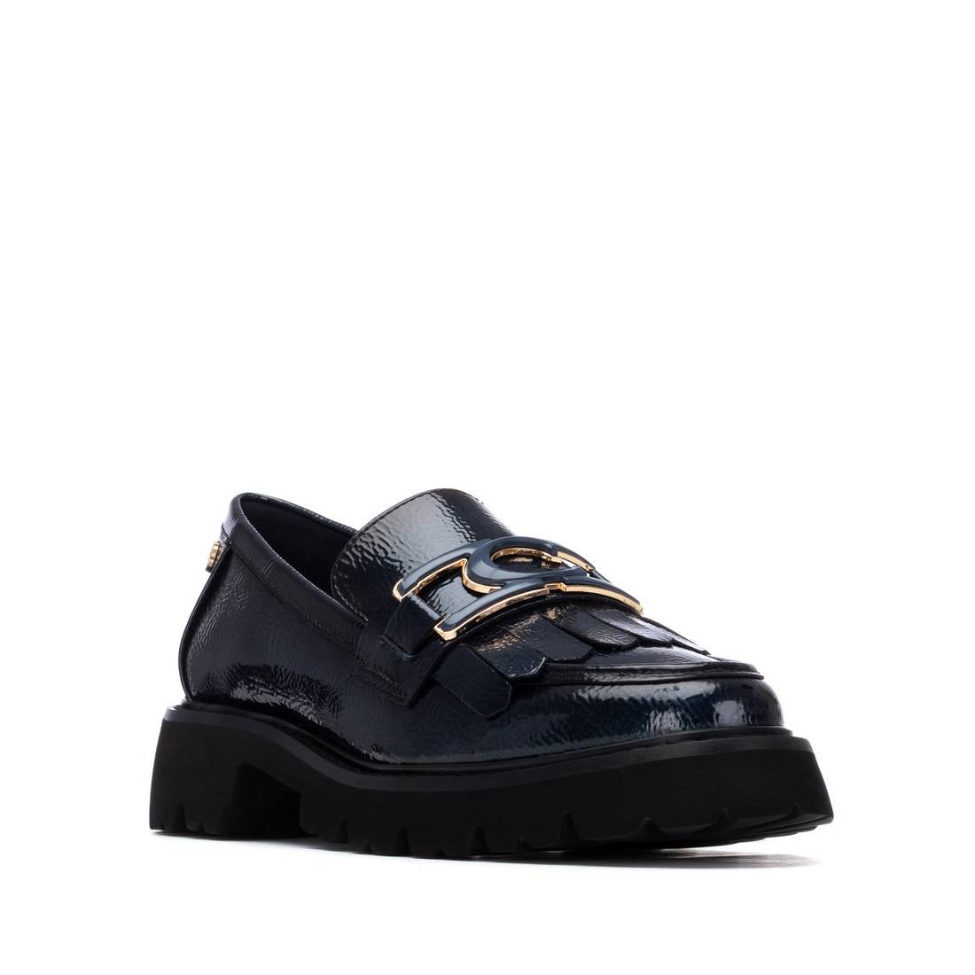 Carmela 16269803 mocassins femme bleu vernis franges
