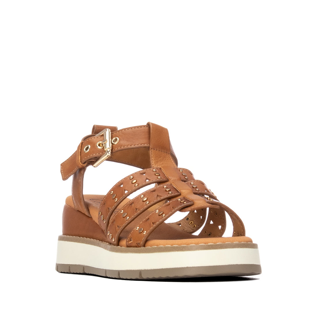 Carmela 16325202 sandales compensées camel cuir véritable