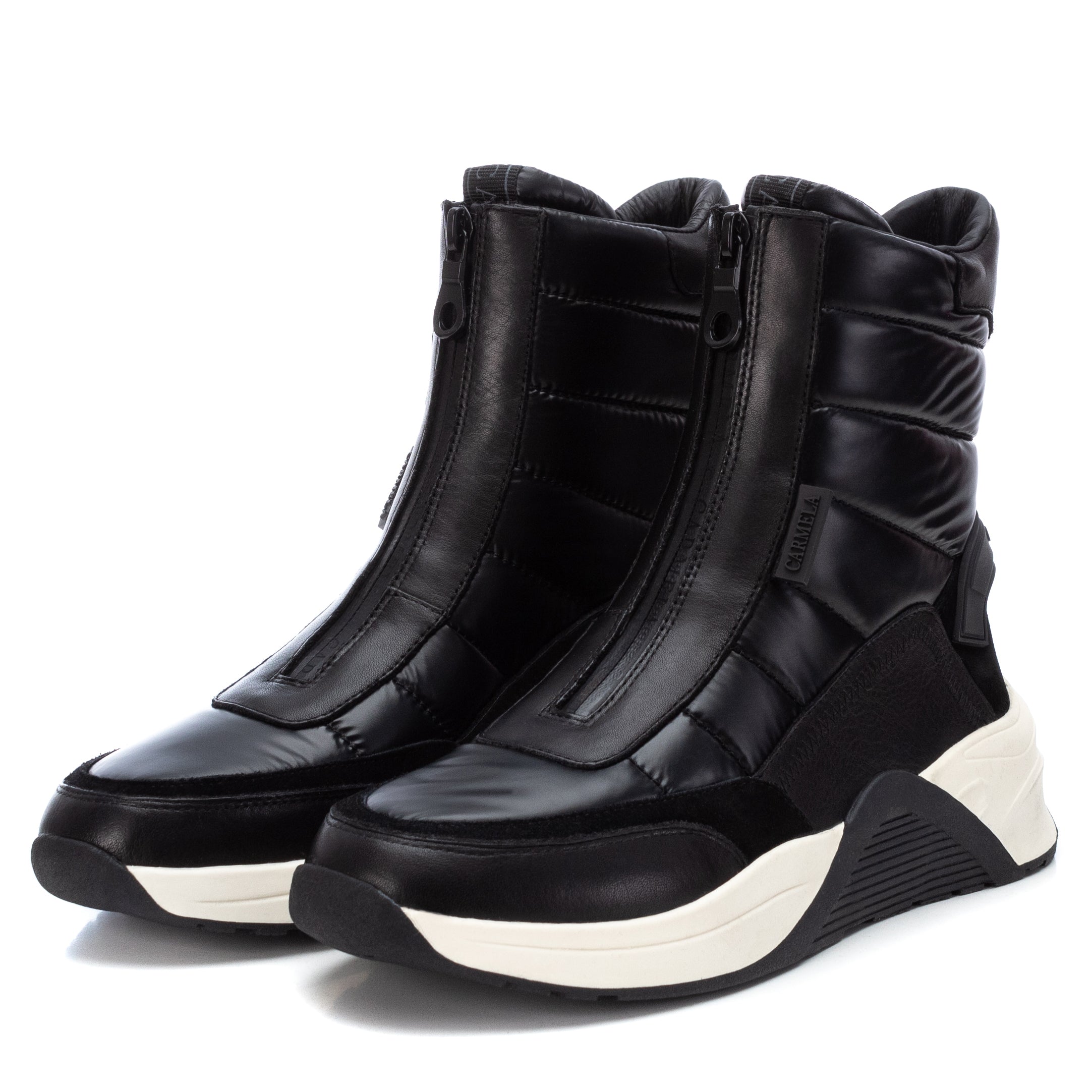 Carmela 16036301 basket montante femme noir textile zip