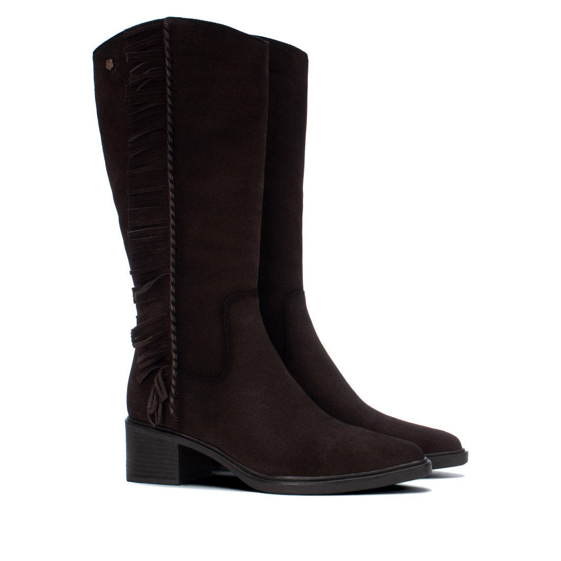 Carmela 16425302 botte cuir marron franges