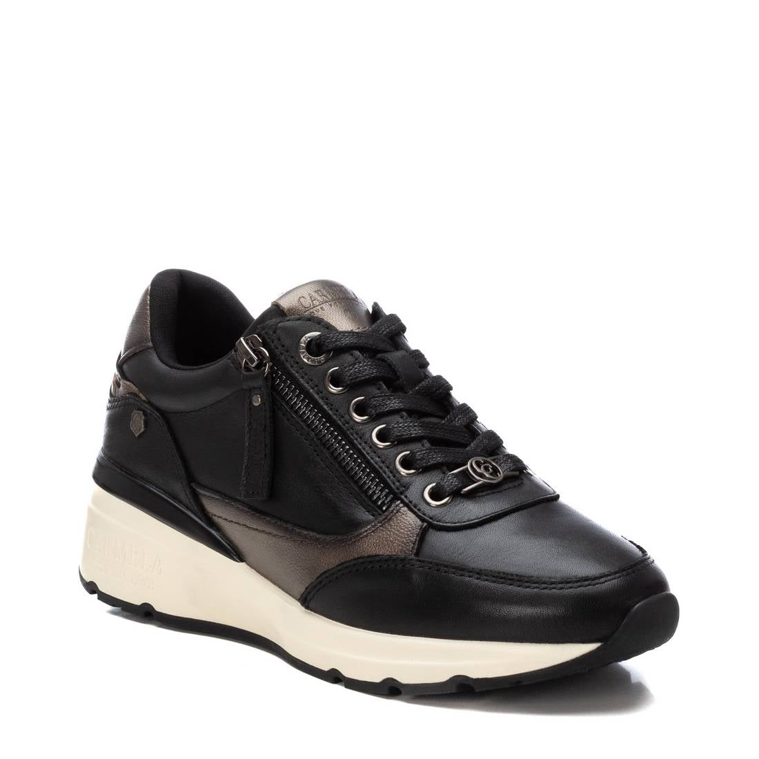 Carmela 16182501 sneakers cuir noir zip pointure