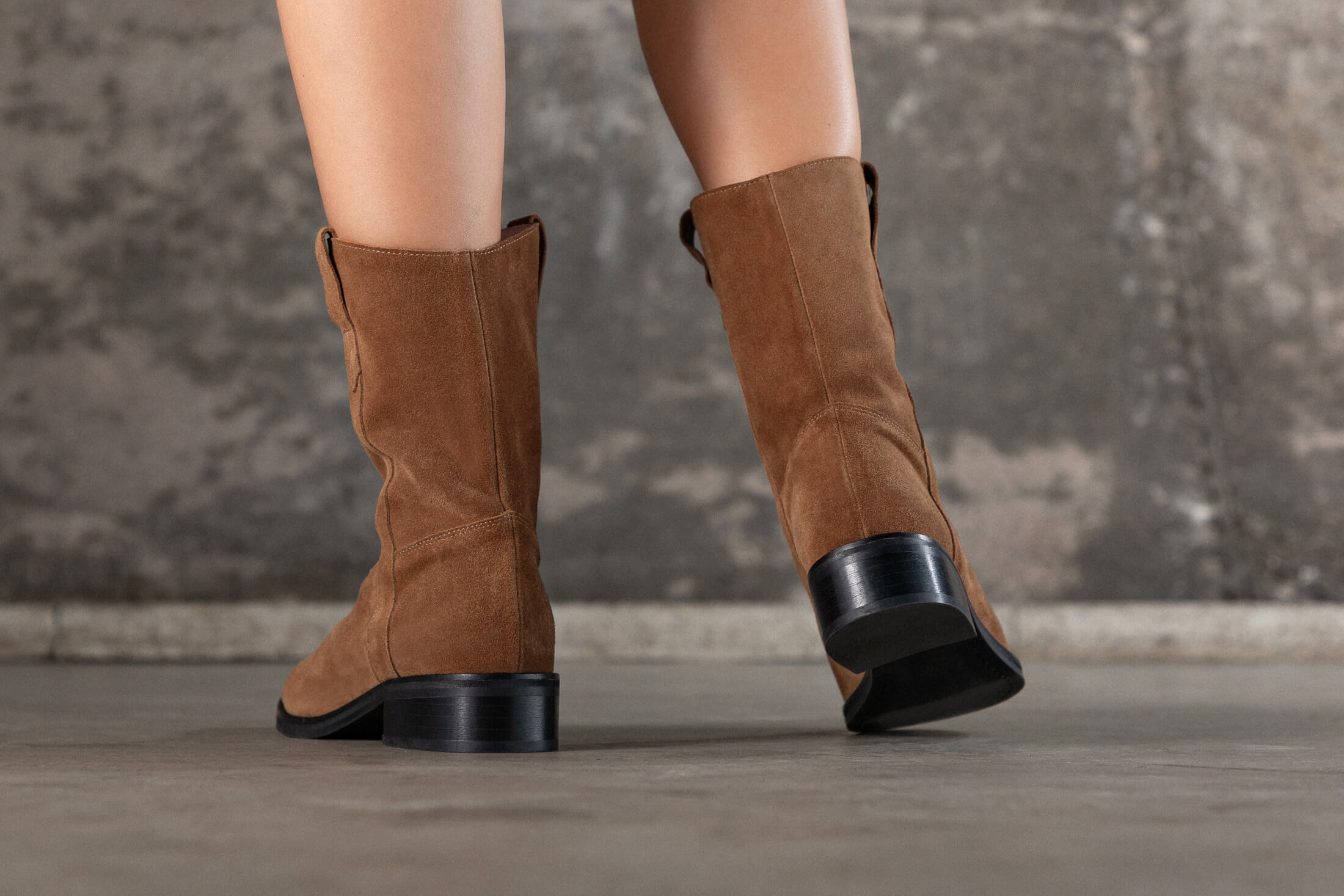 Coralie Masson Lucky bottes cuir camel 3,5 cm