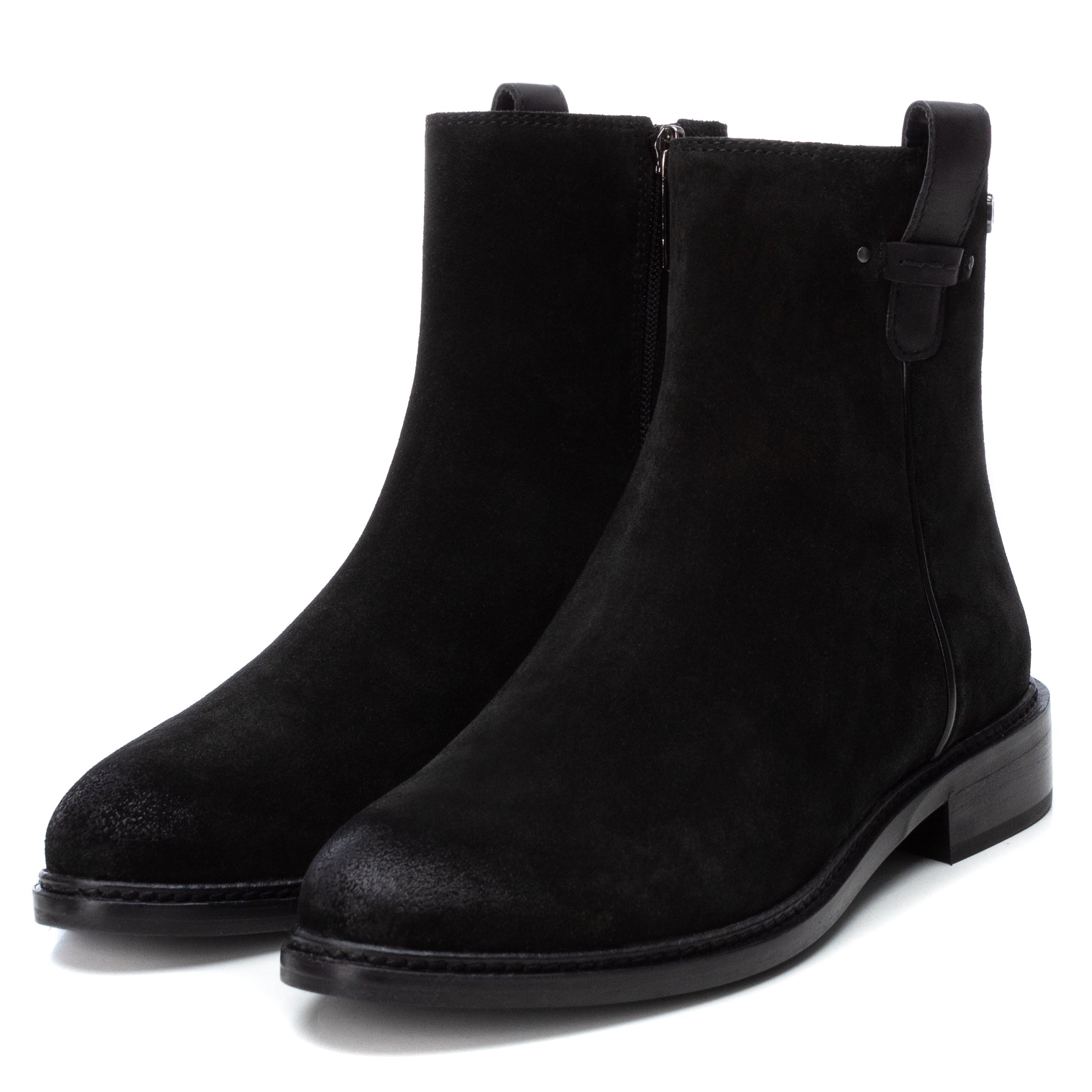 Carmela 16004803 Bottine Femme Noire Plate