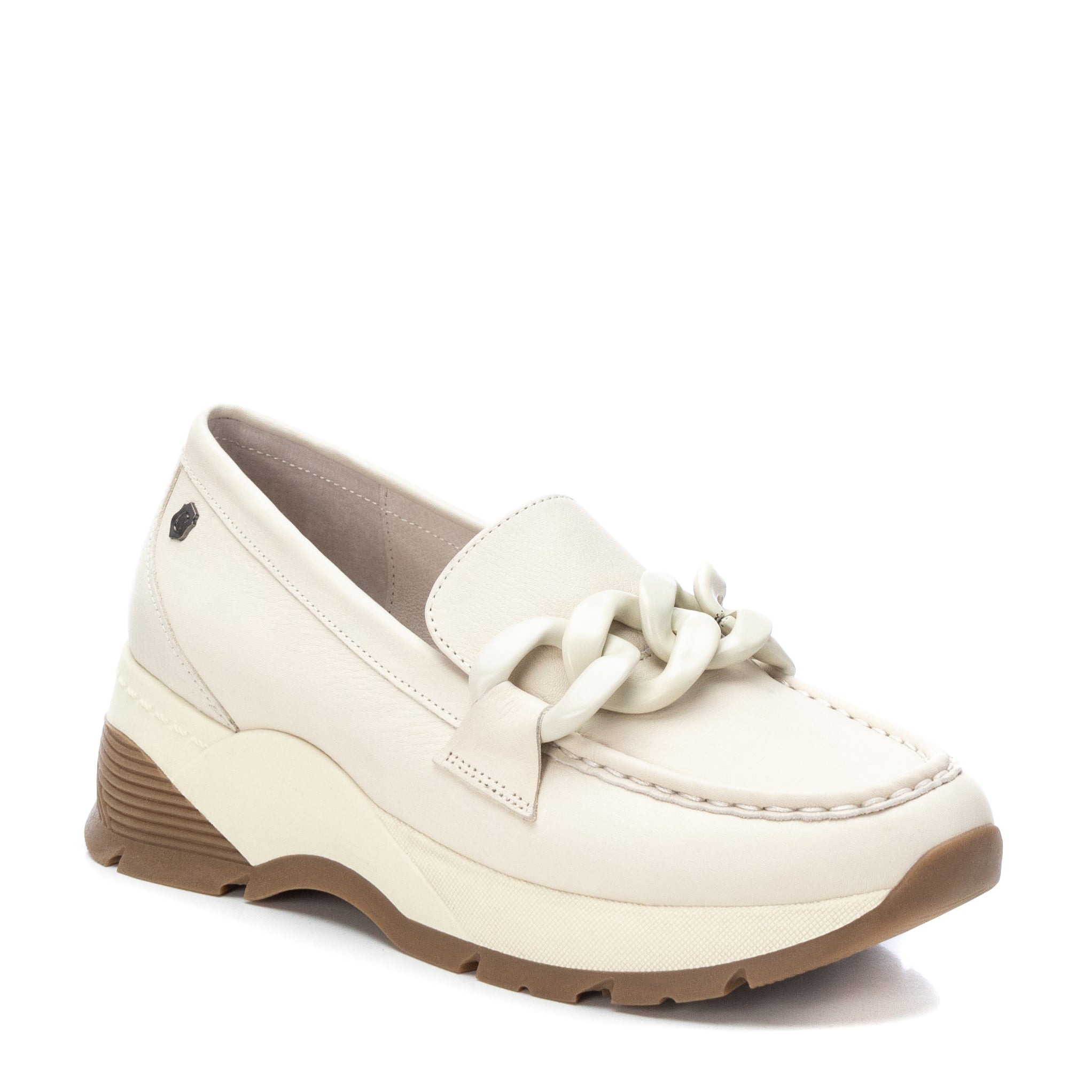 Carmela 16037001 mocassin basket femme cuir blanc