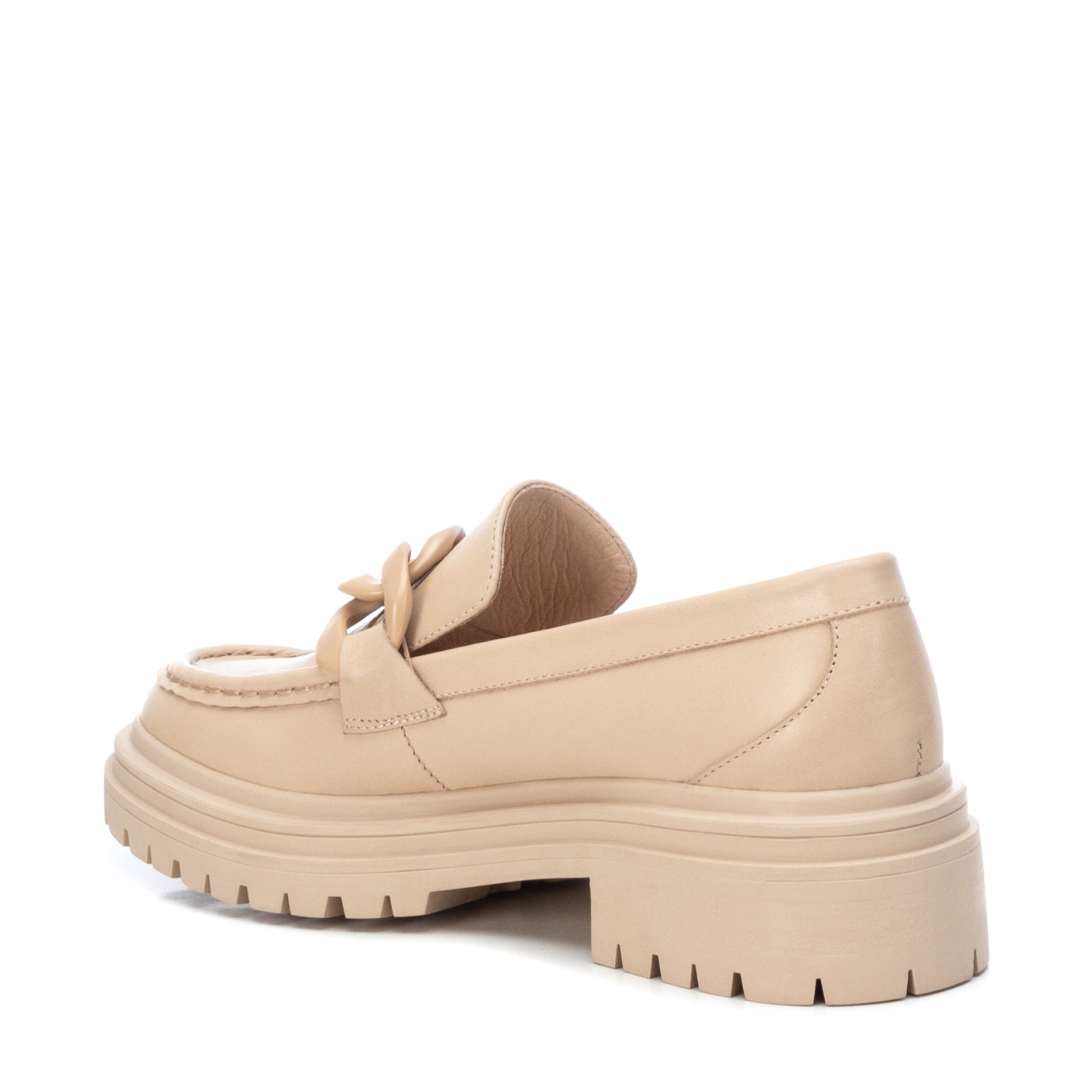 Carmela 16025701 mocassin cuir marron chaîne plat