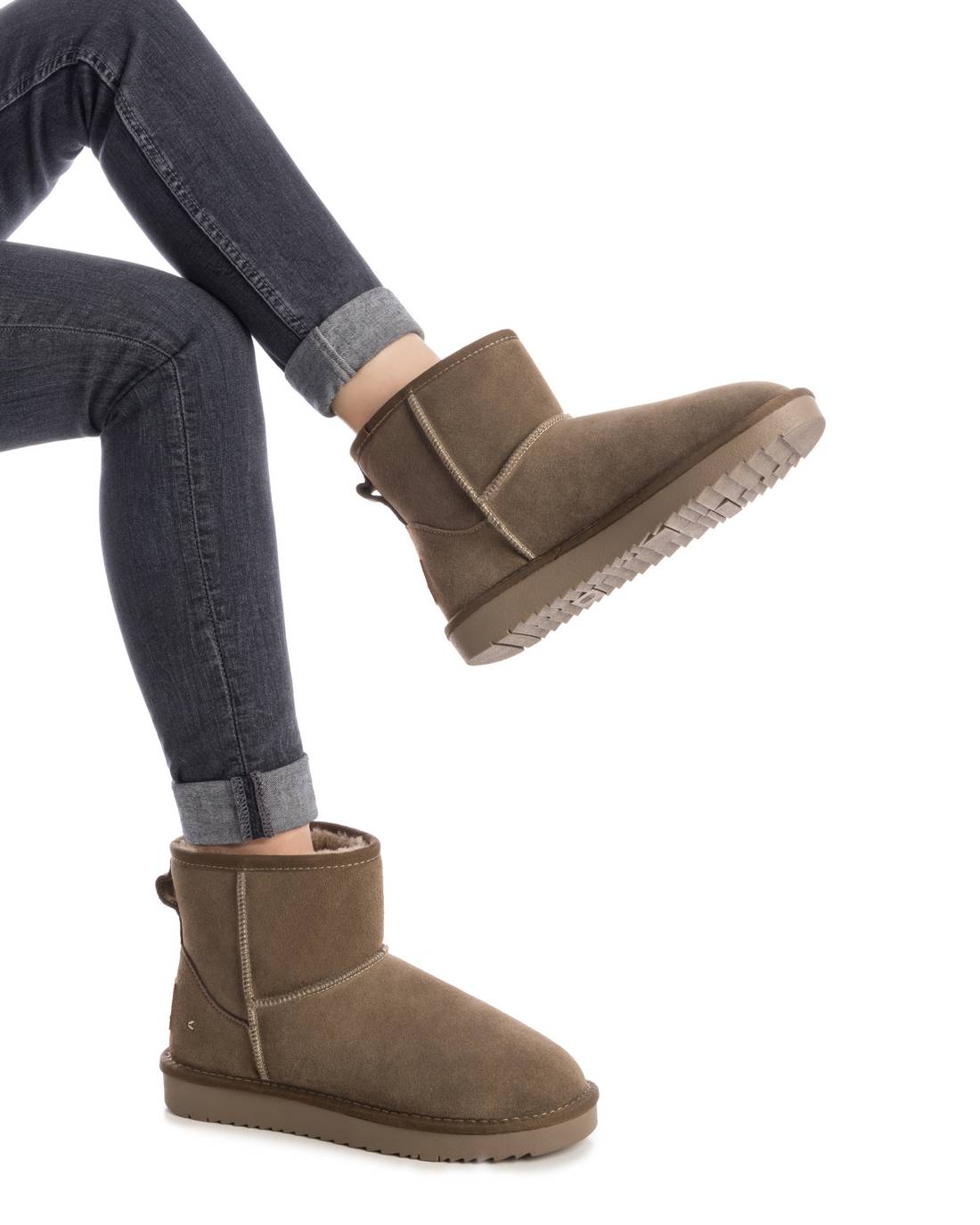 Carmela 16263403 bottine fourrée kaki cuir chaude