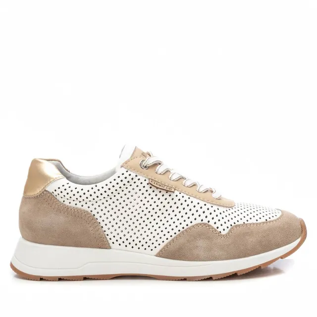 Carmela 16215102 sneaker cuir beige lacet