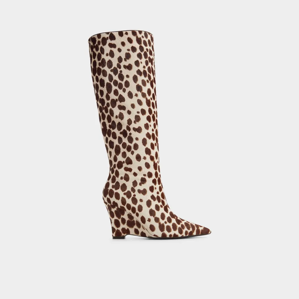 ALDO Zalya bottes compensées imprimé vache genou