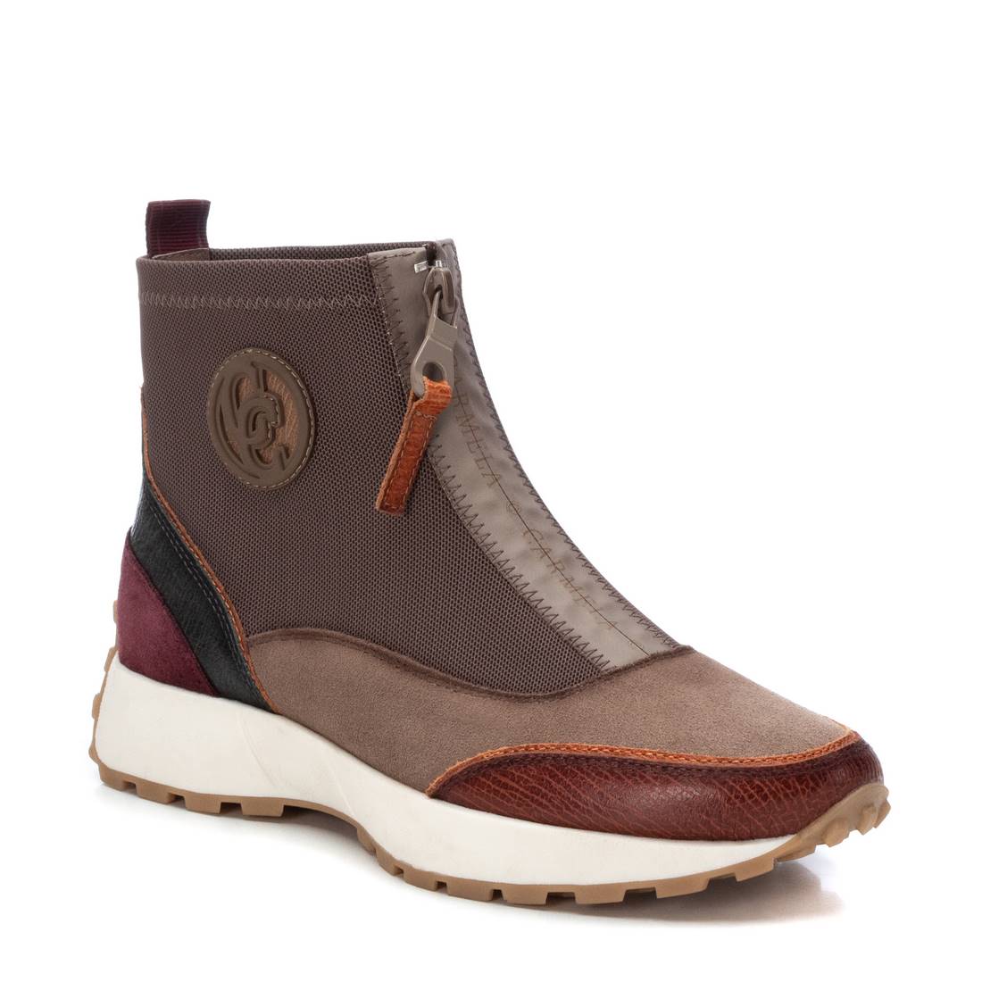 Carmela 16120403 basket montante rouge textile et cuir