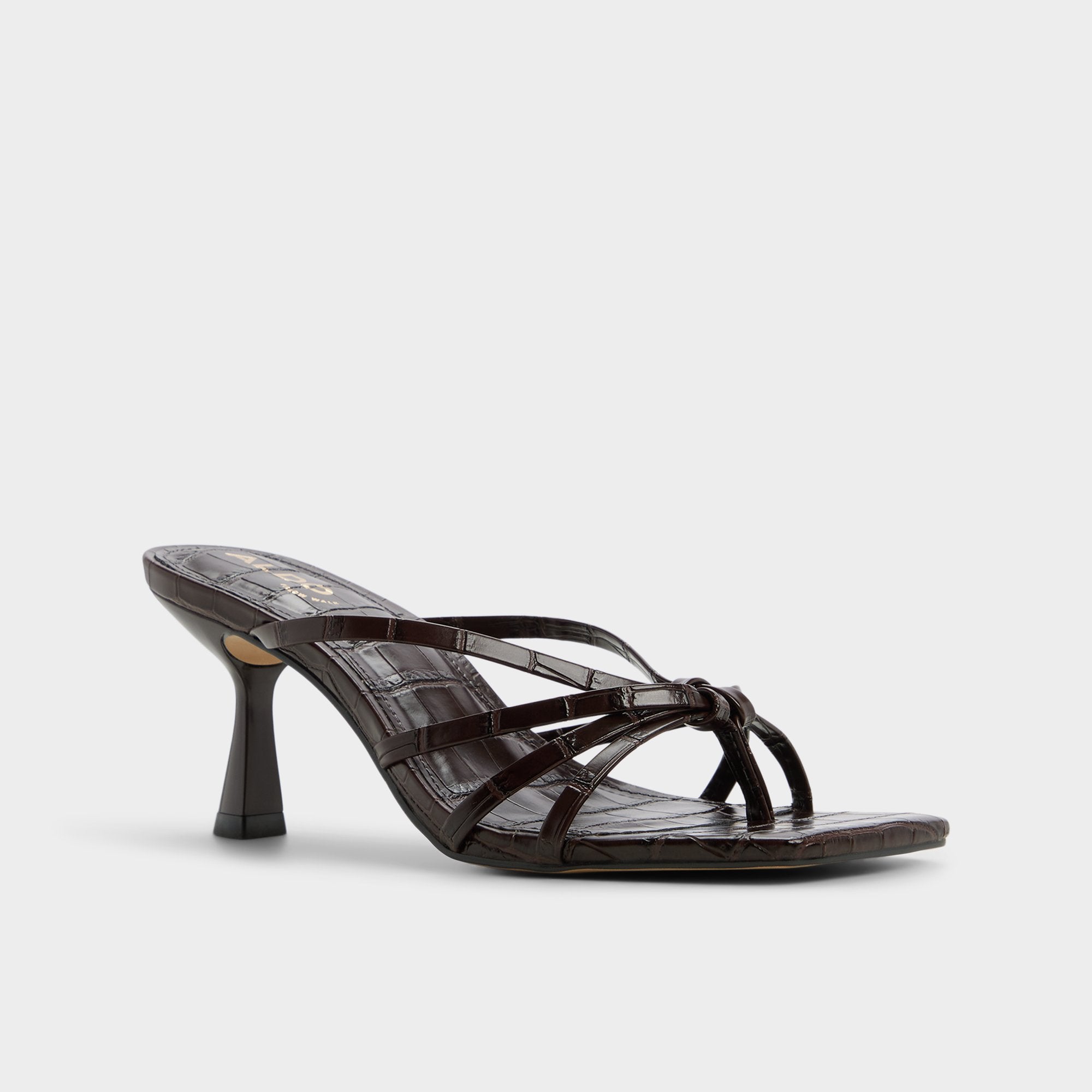 Aldo Lumera mules à talon marron croco