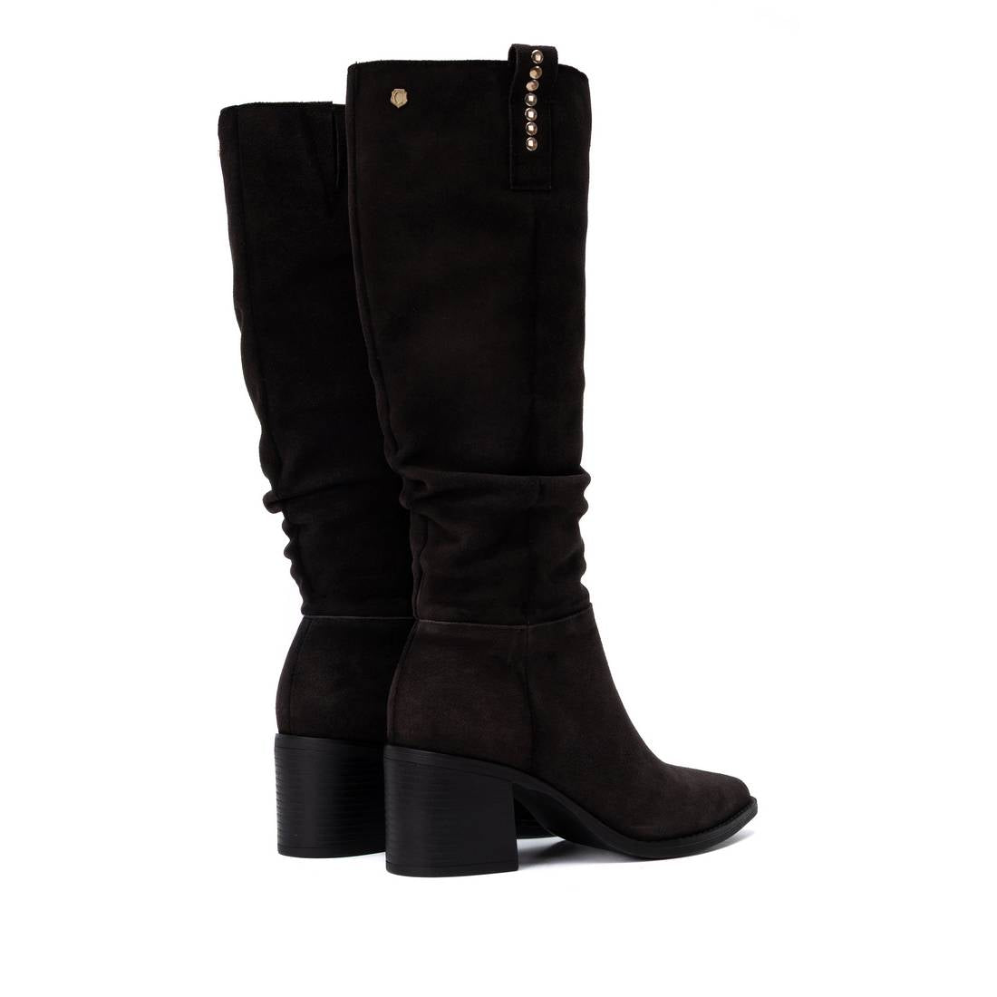 Carmela 16425802 botte femme marron daim plissée