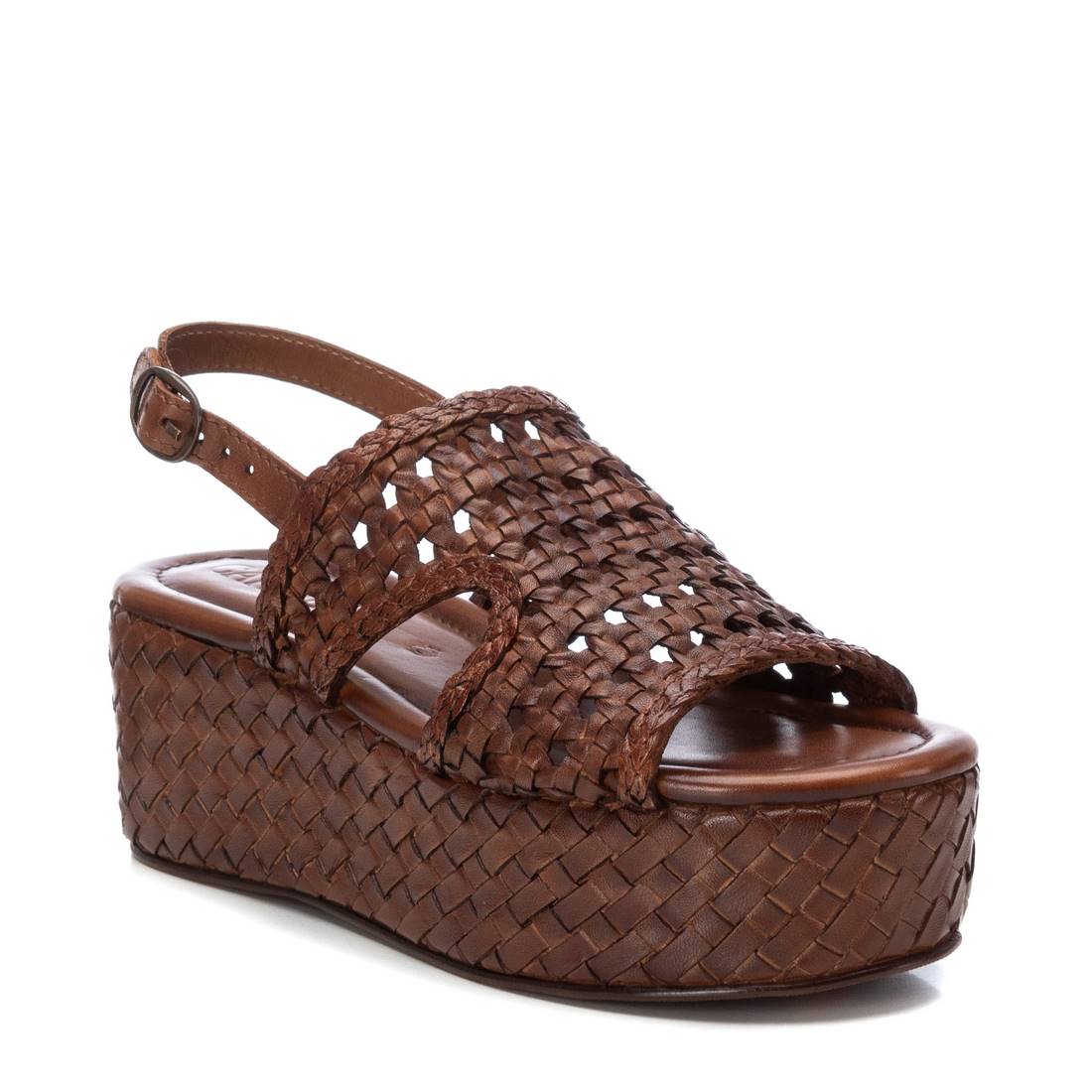 Carmela 16163604 sandale compensée marron cuir