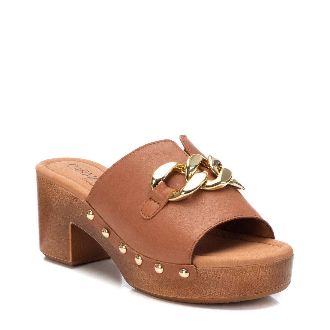 Carmela 16071501 sabots cuir marron talon 7 cm