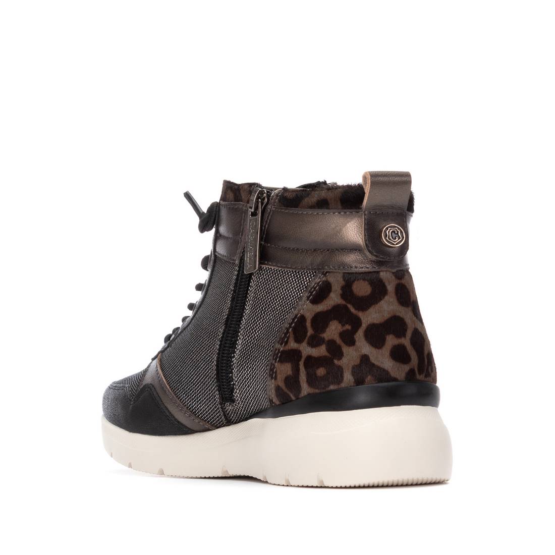 Carmela 16251401 bottine cuir noir effet métallisé