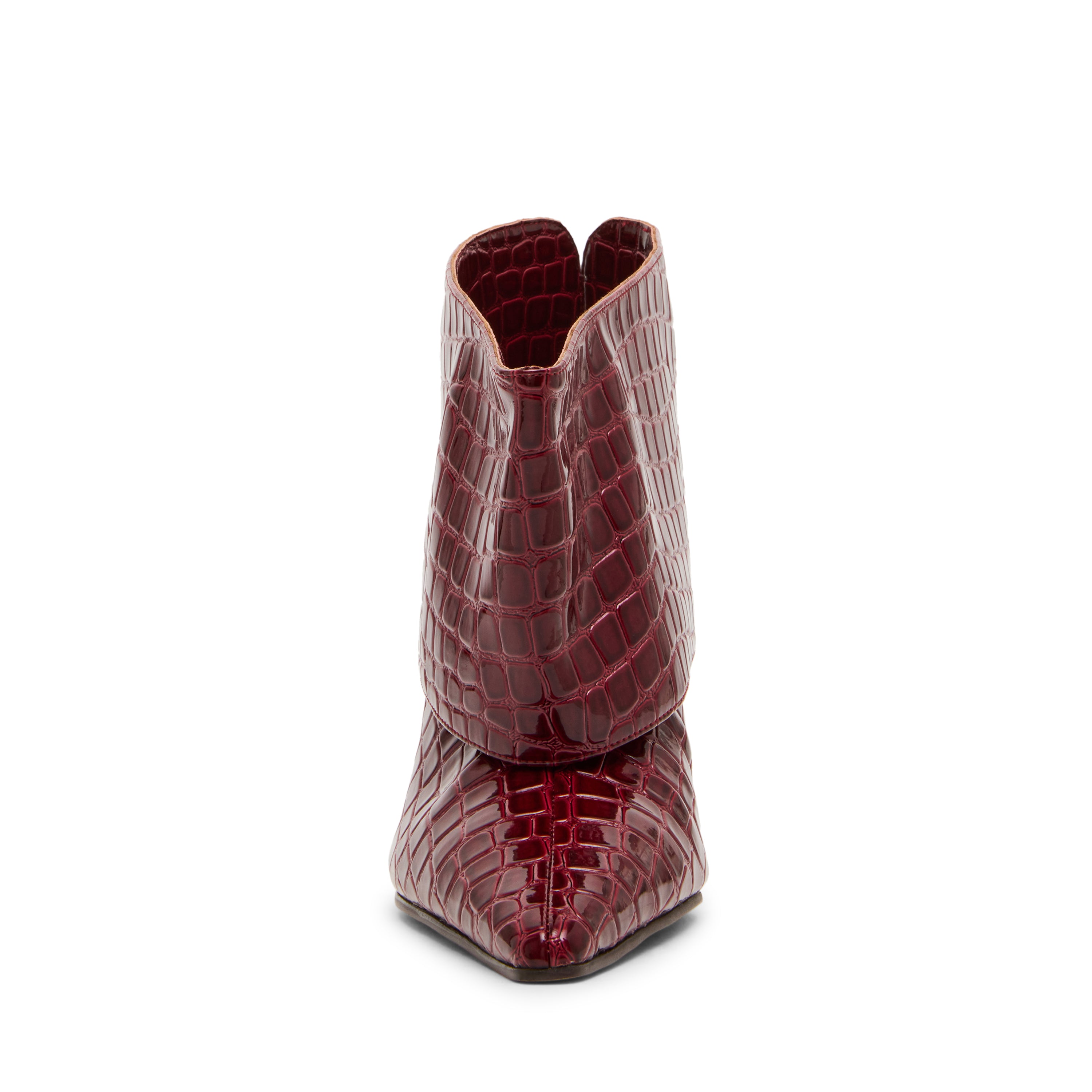 Steve Madden Enella bottine croco bordeaux talon 8 cm