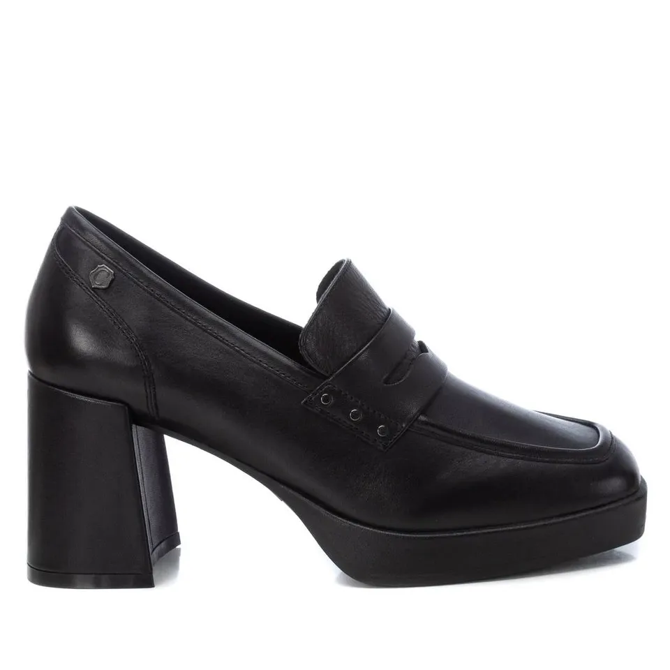 Carmela 16184701 mocassin noir cuir talon