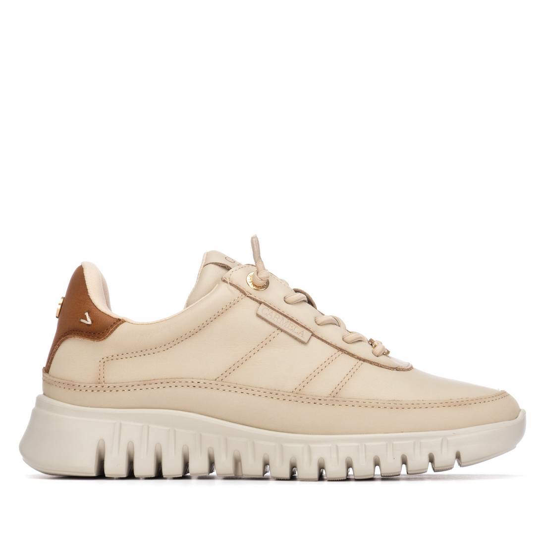 Carmela 16252503 basket beige cuir lacets