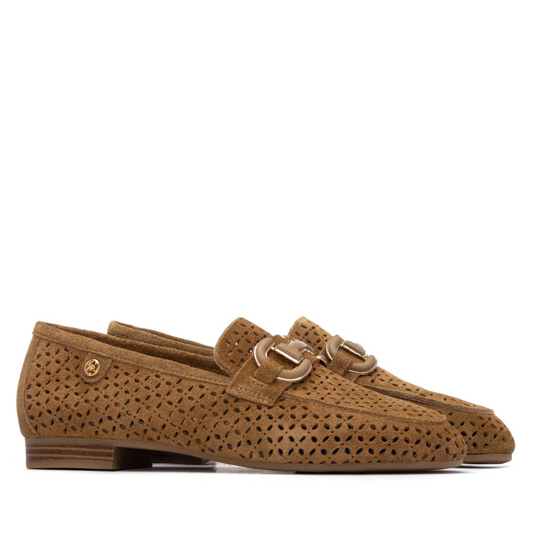 Carmela 16313701 mocassins femme cuir camel ajouré
