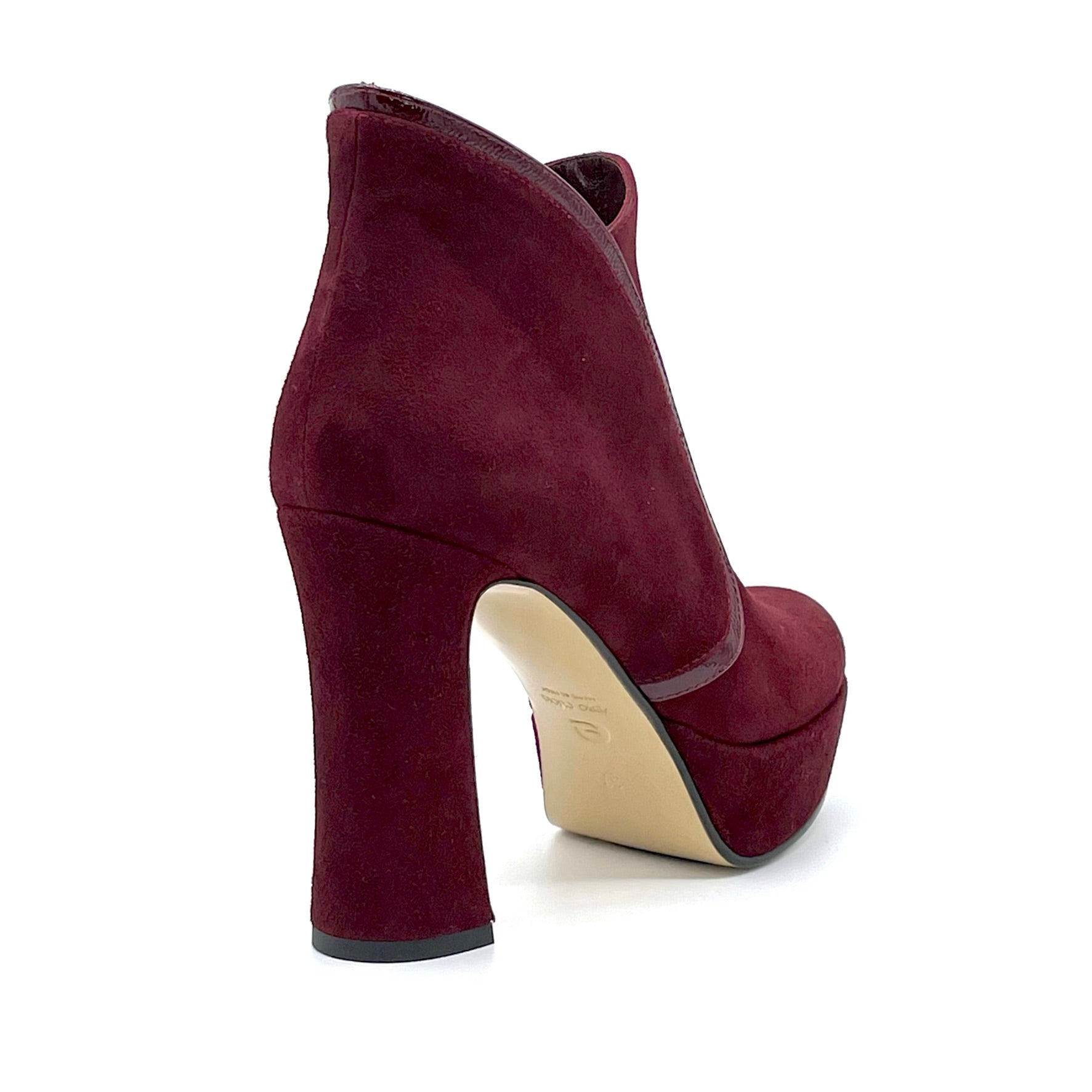 Elata 53539 bottine suède bordeaux talon 10,5 cm