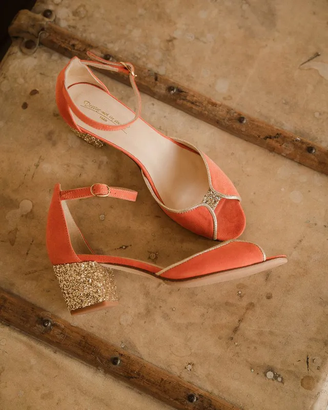 Dessine Moi Un Soulier Charlotte High sandales velours corail foncé