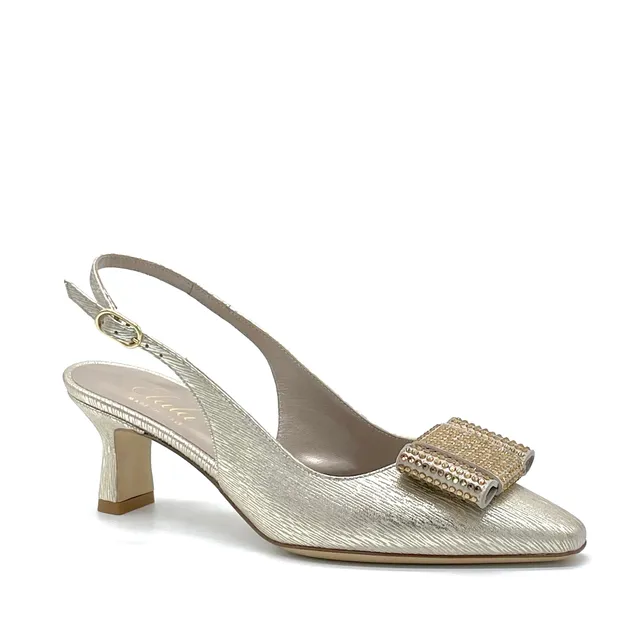 Elata 13162 slingback doré strass talon 5,5 cm
