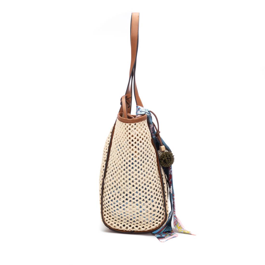 Carmela 18622302 sac épaule raphia marron 30x43cm